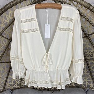 COPY - Dropped💖 Reformation Emily Lace Deep Tie Blouse